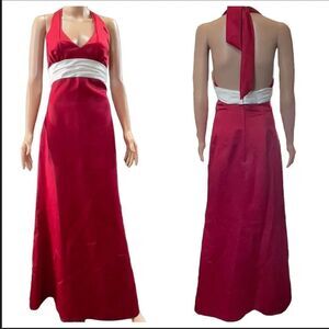 FOREVER YOURS Red Haltered Long Gown Size 6